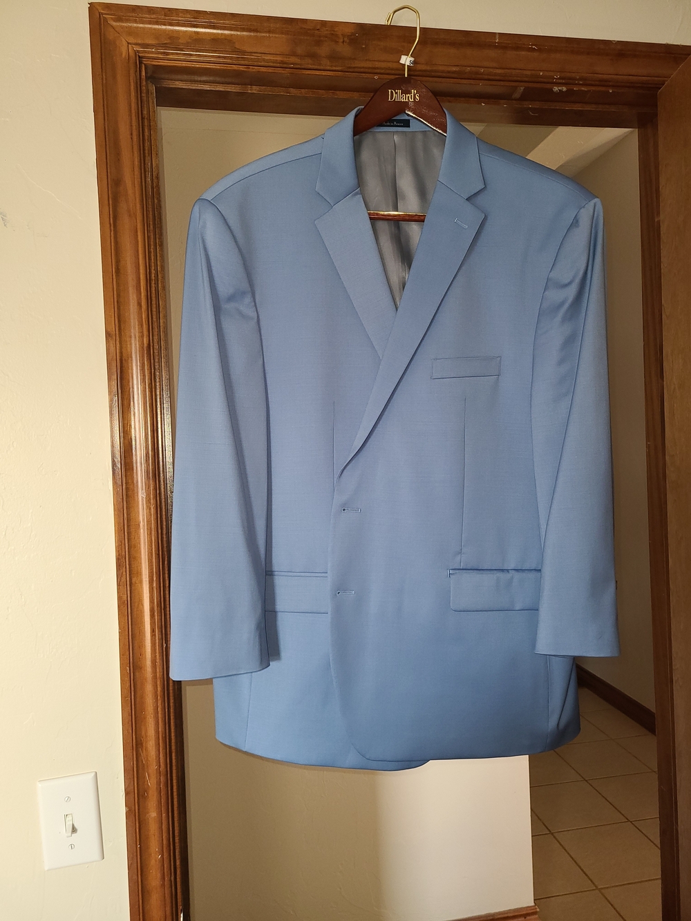 Men's Light Blue Single-Breasted Blazer